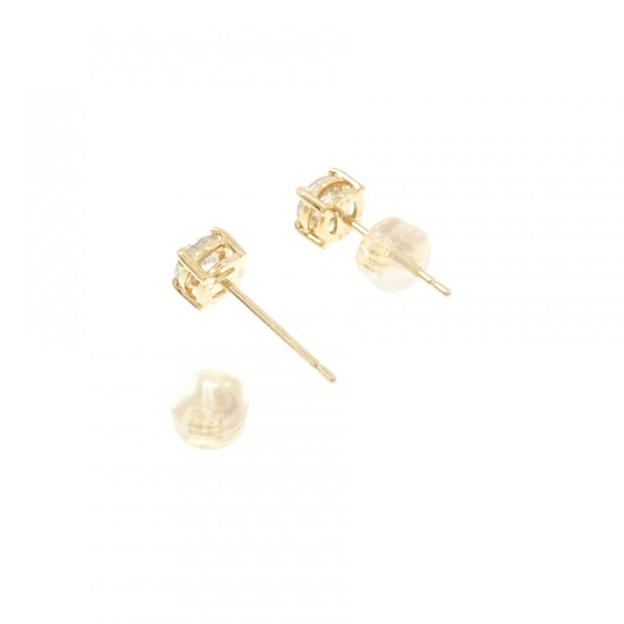 K18YG ソリティア ダイヤモンド ピアス 0.859CT