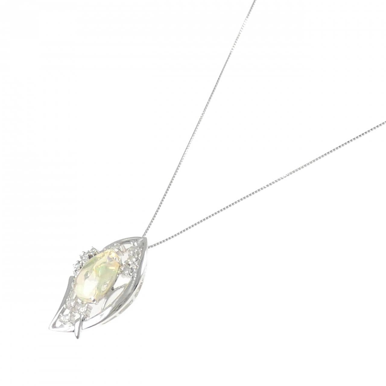 K18WG オパール ネックレス 3.34CT