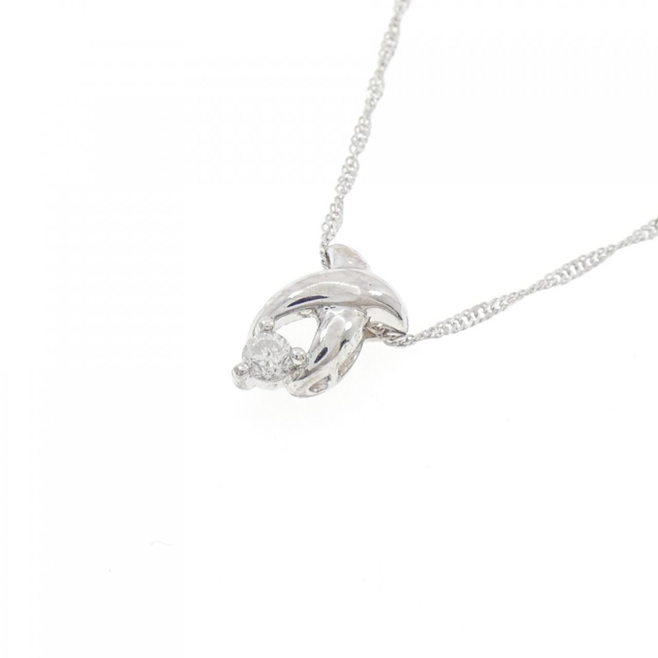 K18WG/750WG ダイヤモンド ネックレス 0.05CT
