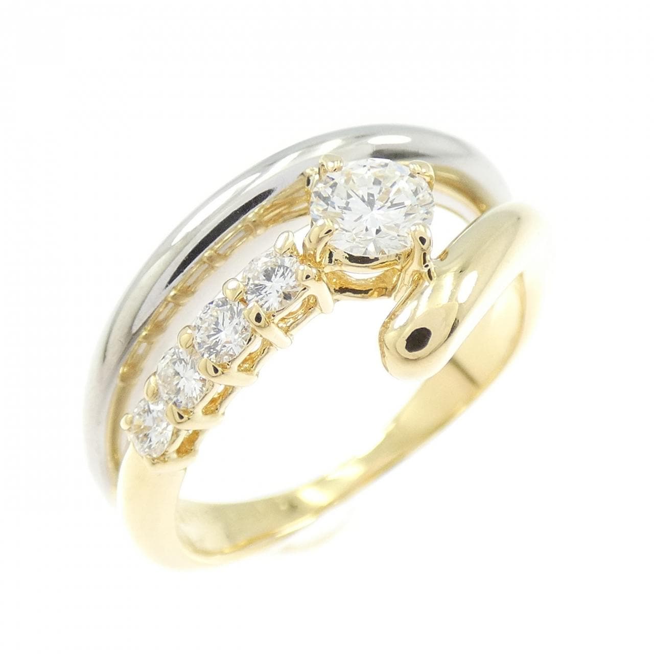 K18YG/PT900 ダイヤモンド リング 0.39CT