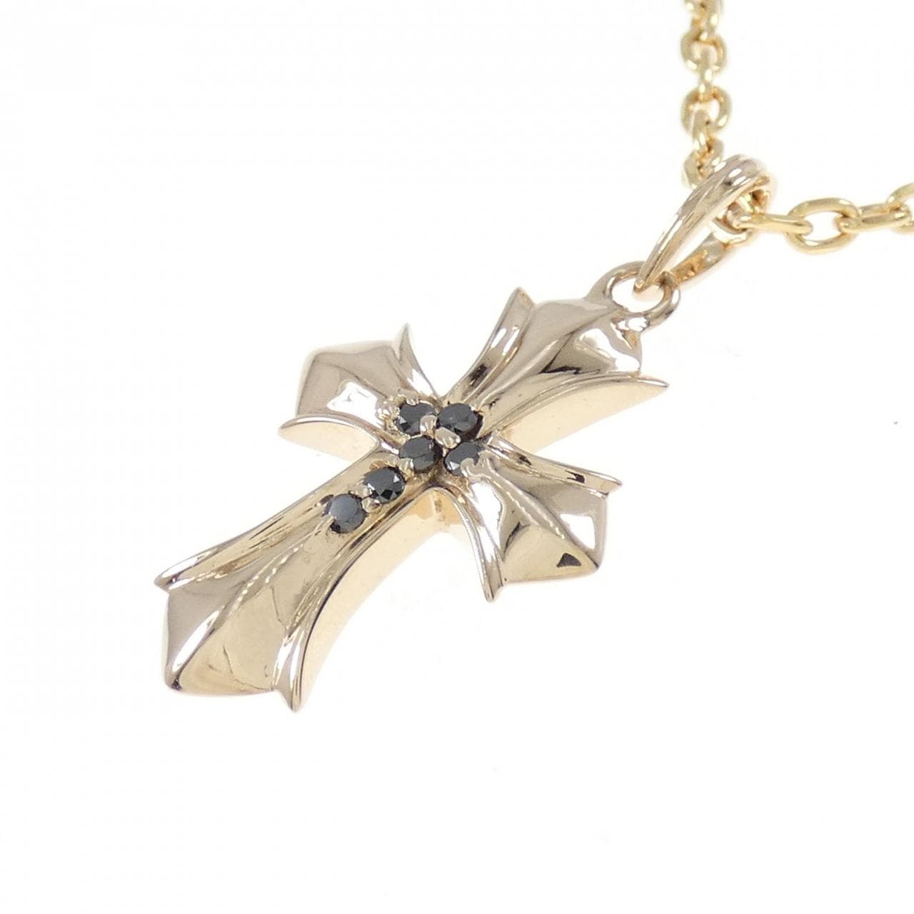 K18PG cross Diamond necklace 0.202CT