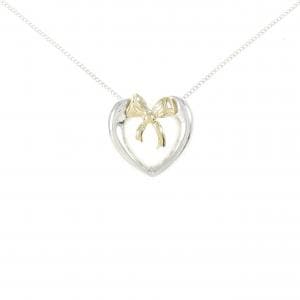 [vintage] TIFFANY 925/750YG Heart x Ribbon Necklace