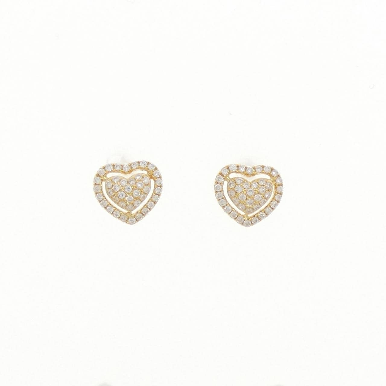 K18YG 心形钻石耳环 0.22CT