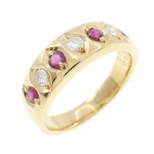 K18YG ルビー リング 0.28CT