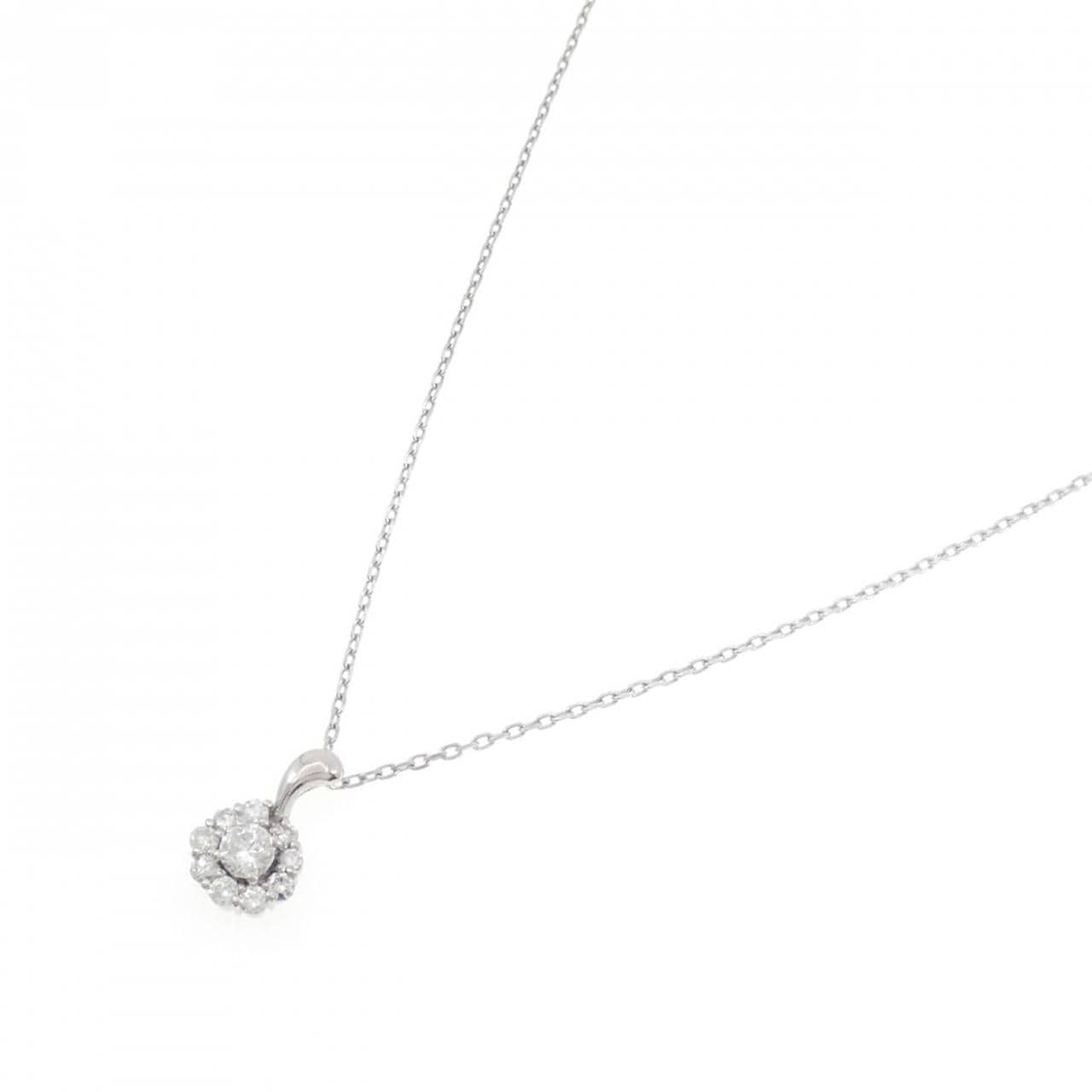 PT900/PT850 フラワー ダイヤモンド ネックレス 0.50CT