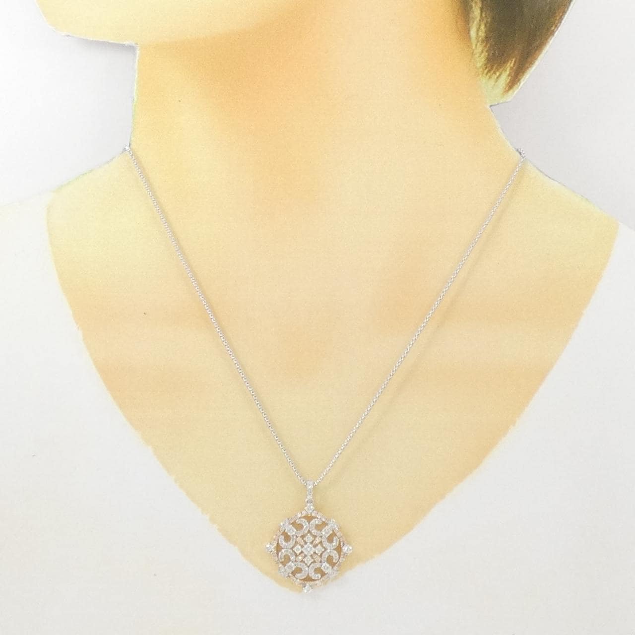 K18WG/K18PG ダイヤモンド ネックレス 1.50CT
