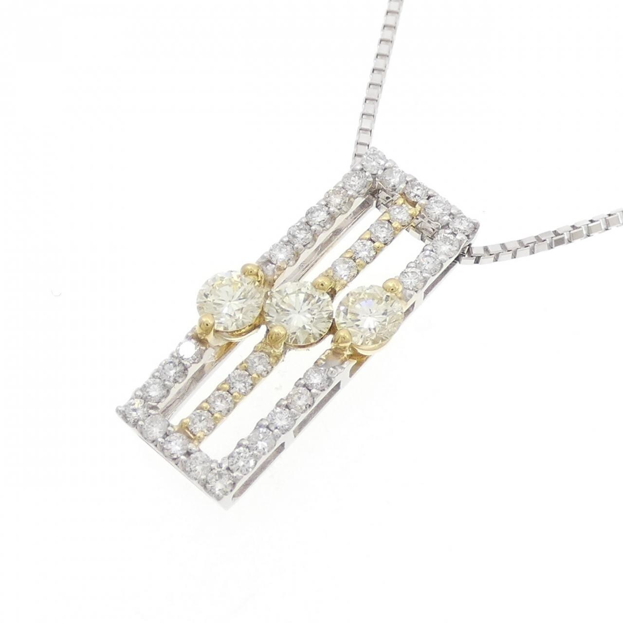 K18YG/K18WG ダイヤモンド ネックレス 1.00CT