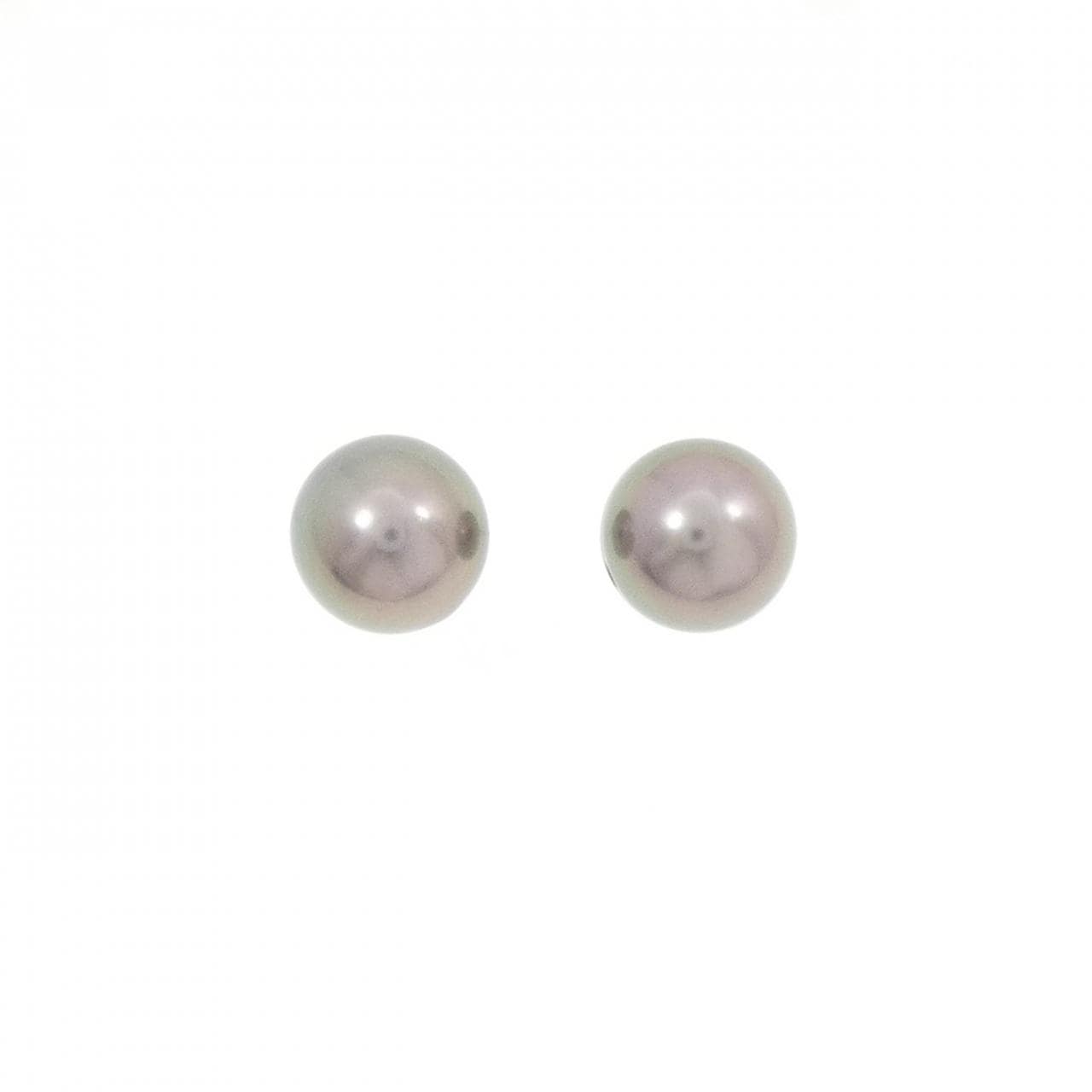 PT900 黒蝶パール ピアス 8.8mm