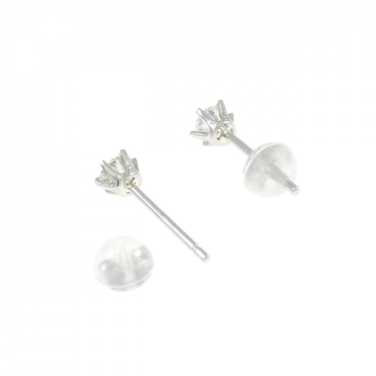PT900 ソリティア ダイヤモンド ピアス 0.41CT