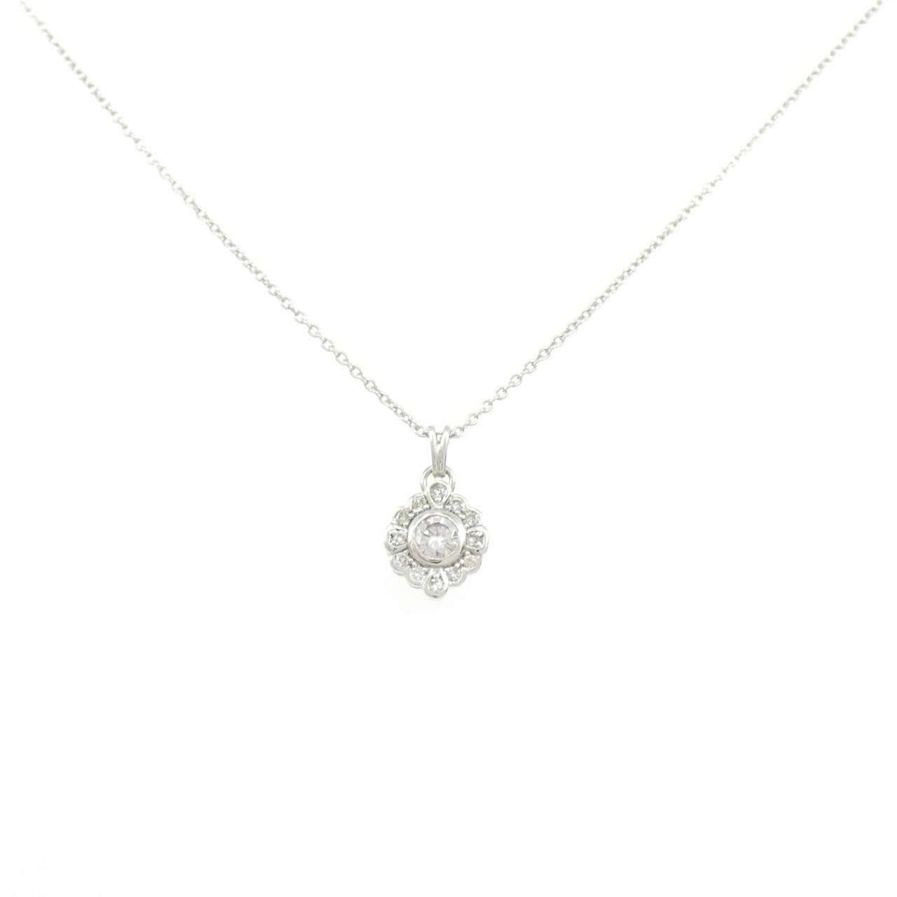 K18WG ダイヤモンド ネックレス 0.19CT