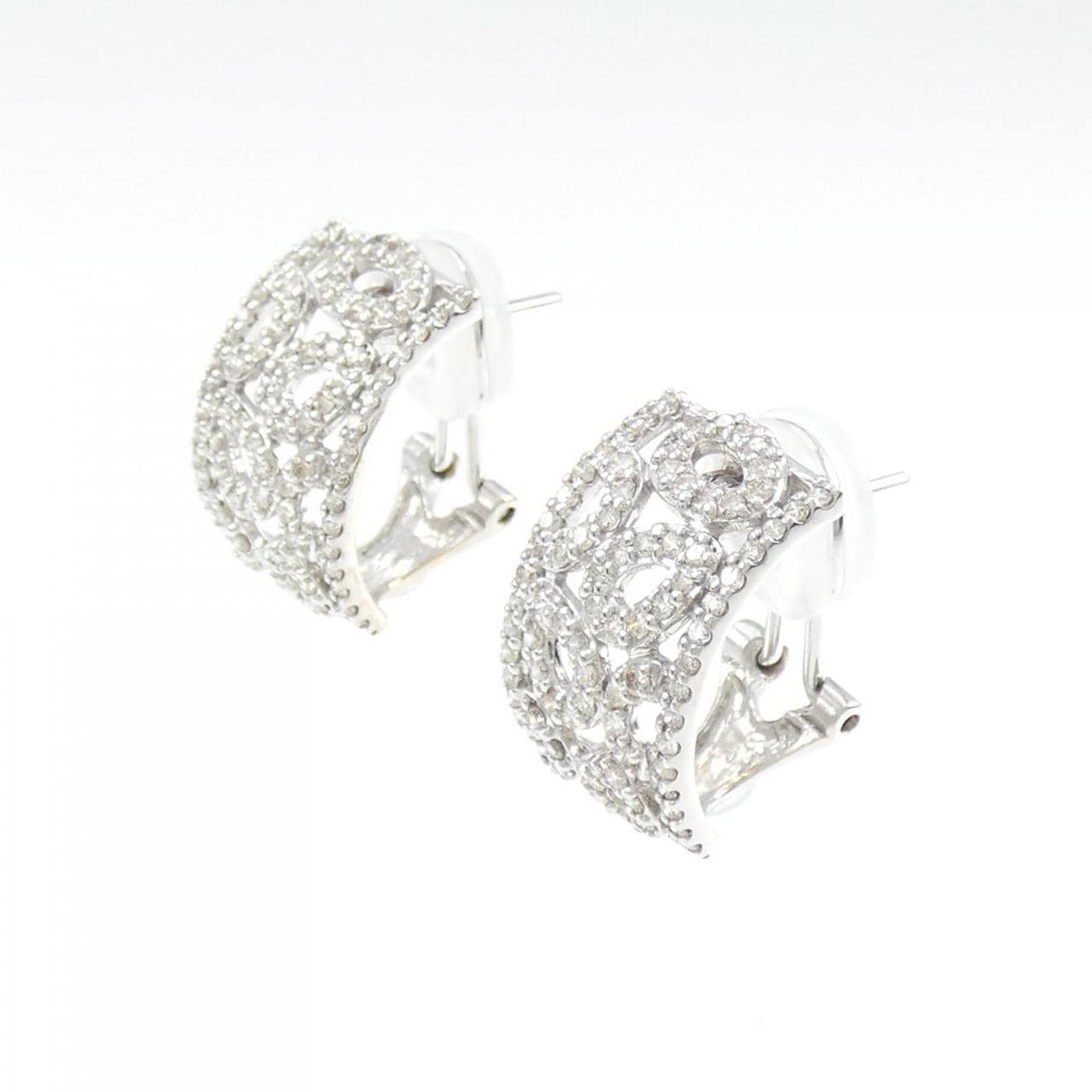 K18WG Diamond earrings/earrings 1.00CT