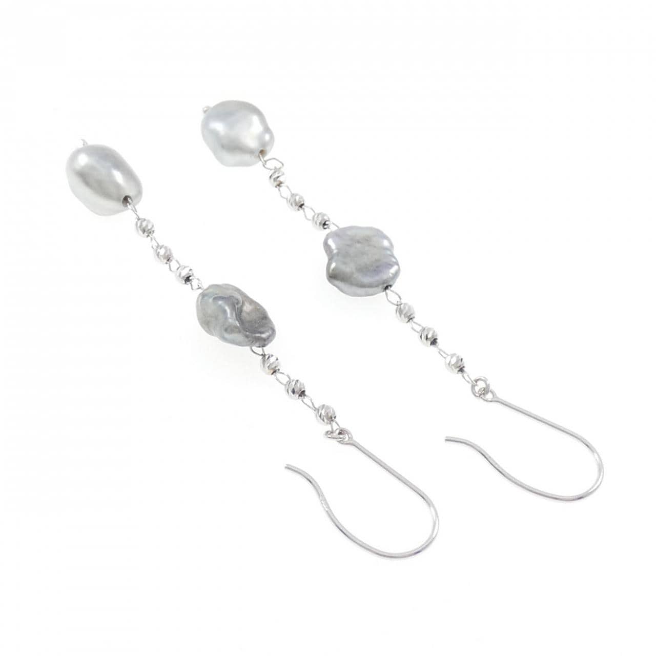 K18WG 黒蝶パール ピアス