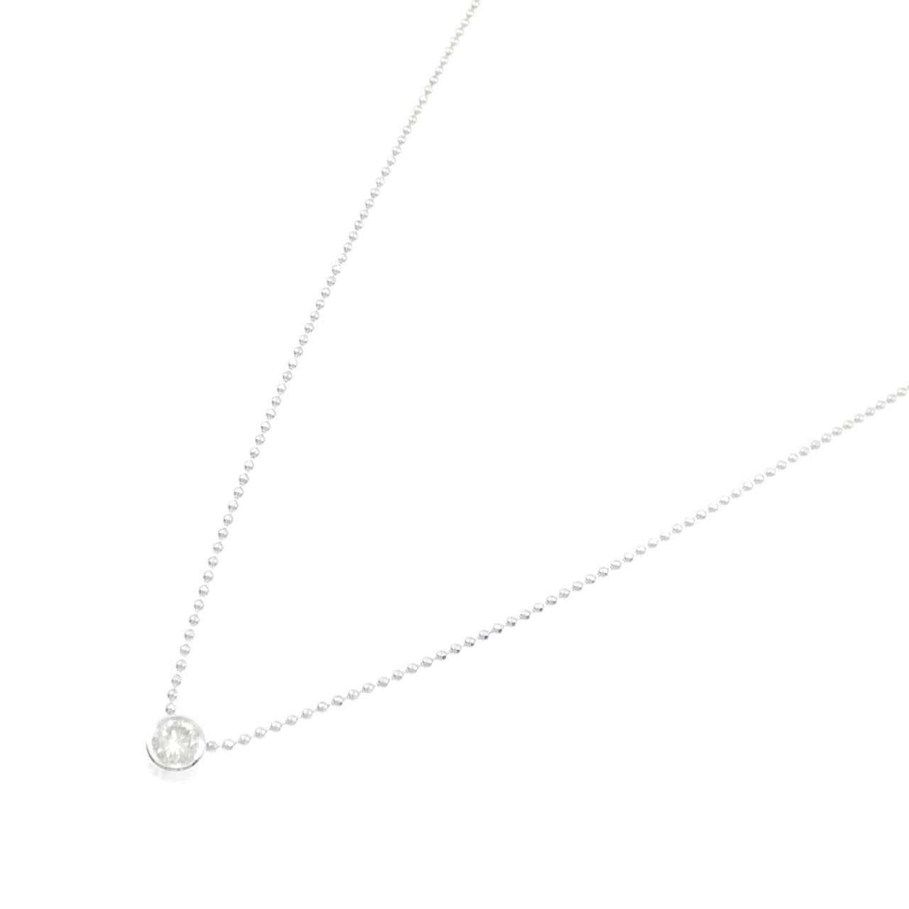 PT850/K18WG ソリティア ダイヤモンド ネックレス 0.21CT