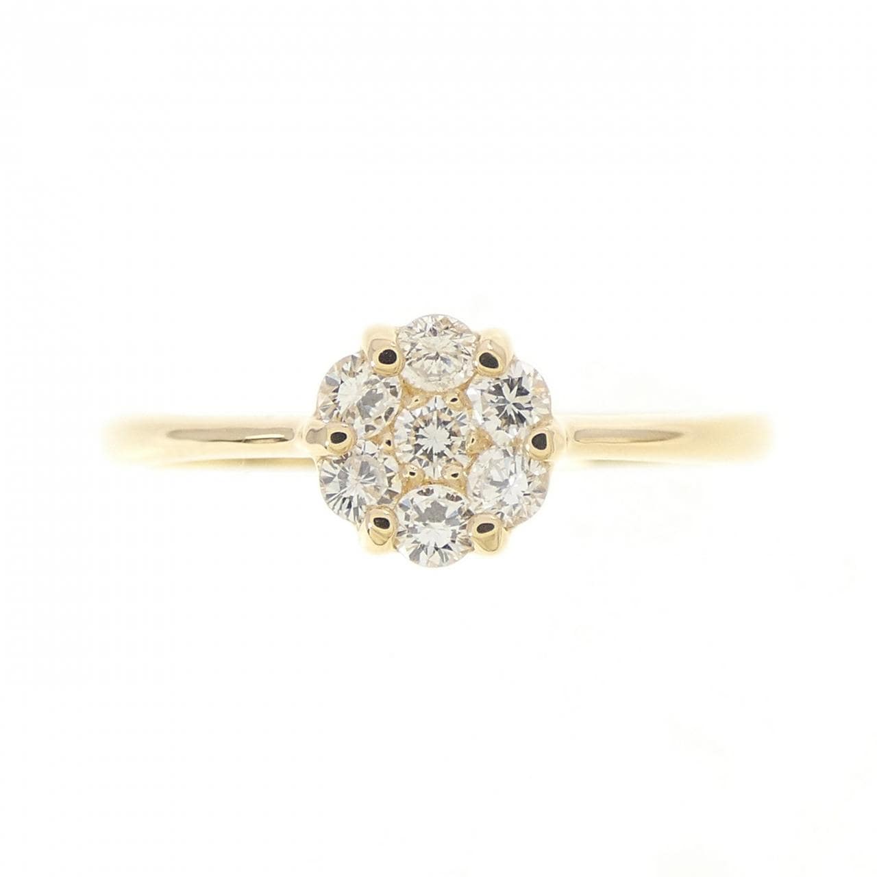 【リメイク】K18YG フラワー ダイヤモンド リング 0.20CT