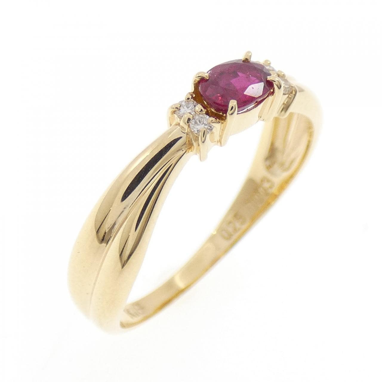 K18YG红宝石戒指0.25CT