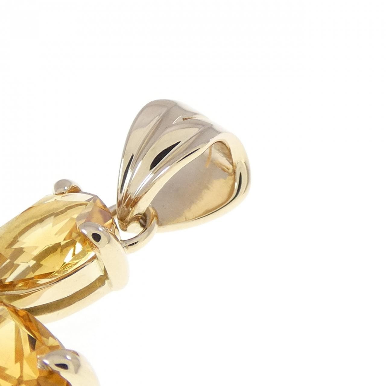 K18YG フラワー シトリン ペンダント