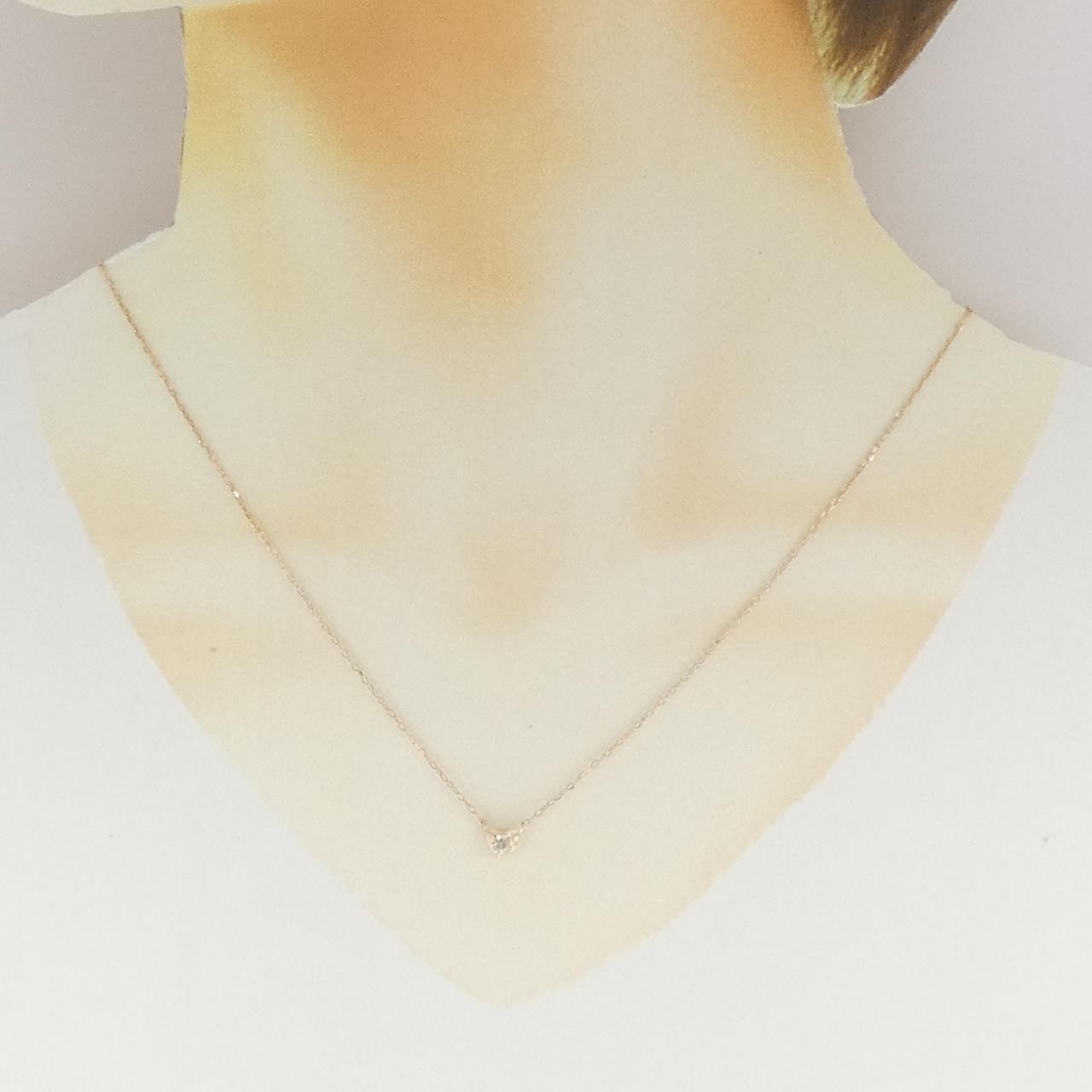 K10PG ハート ダイヤモンド ネックレス 0.10CT