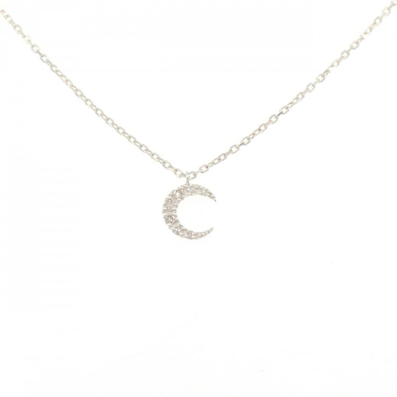 アガット ムーン ダイヤモンド ネックレス 0.05CT