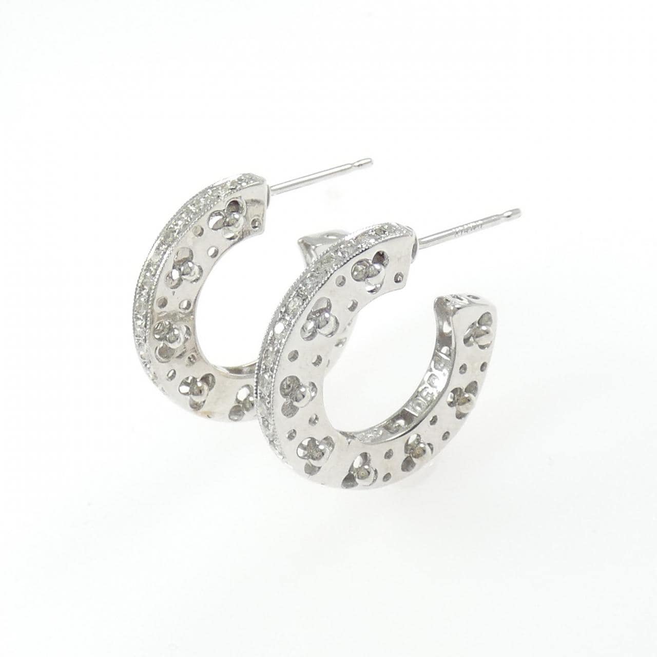 750WG/K14WG/18KWG ダイヤモンド ピアス 0.30CT