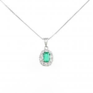 PT900/PT850 エメラルド ネックレス 0.44CT