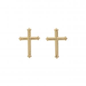 【新品】K18YG クロス ピアス