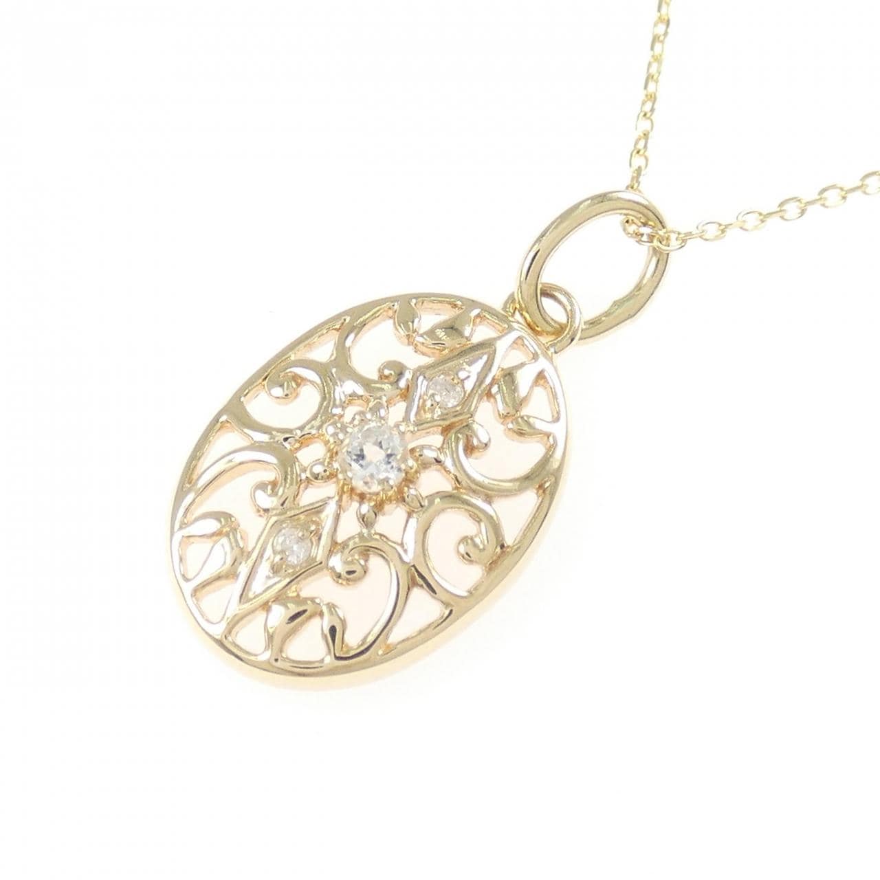 K10YG ホワイトトパーズ ネックレス