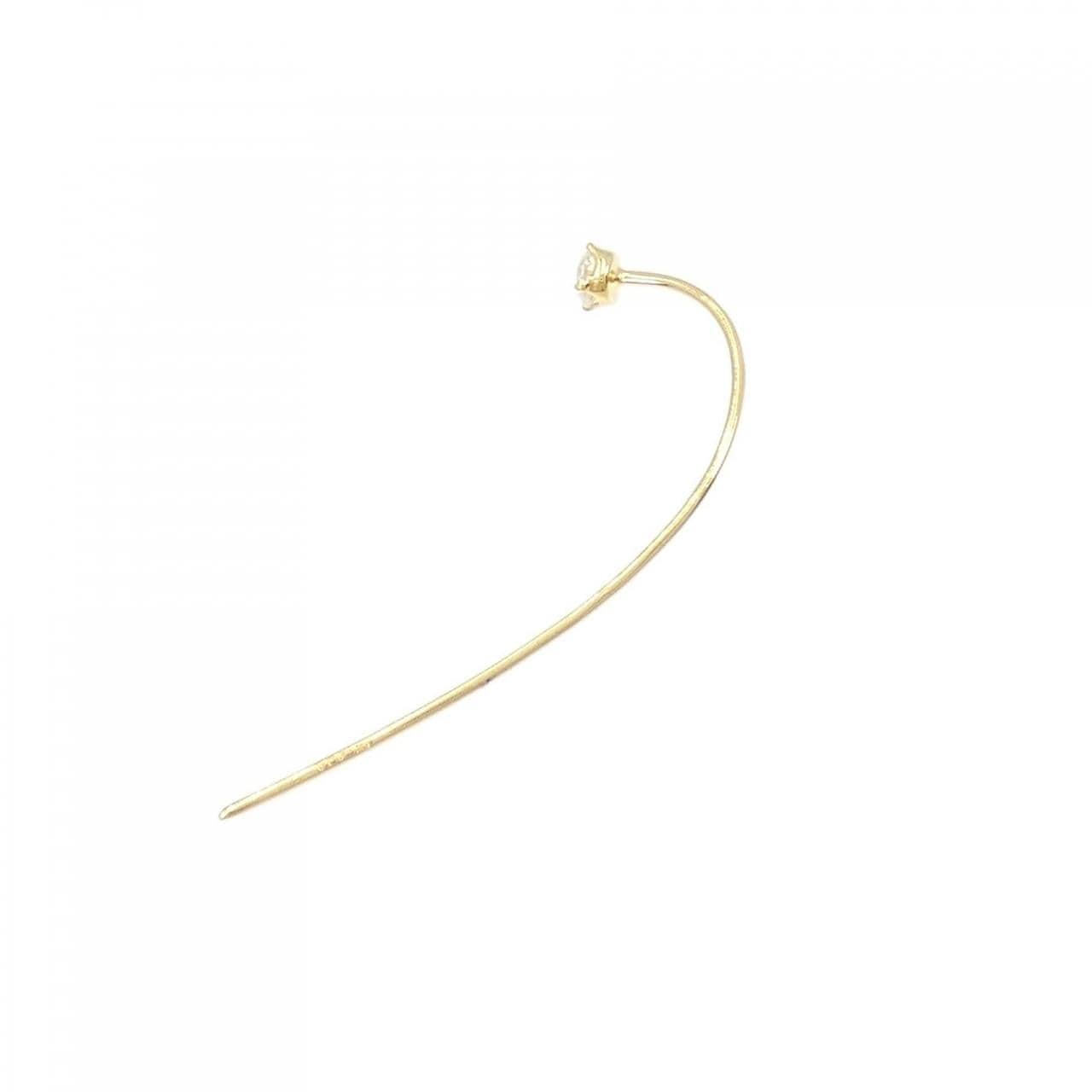 [BRAND NEW] K18YG solitaire Diamond earrings 0.10CT one ear
