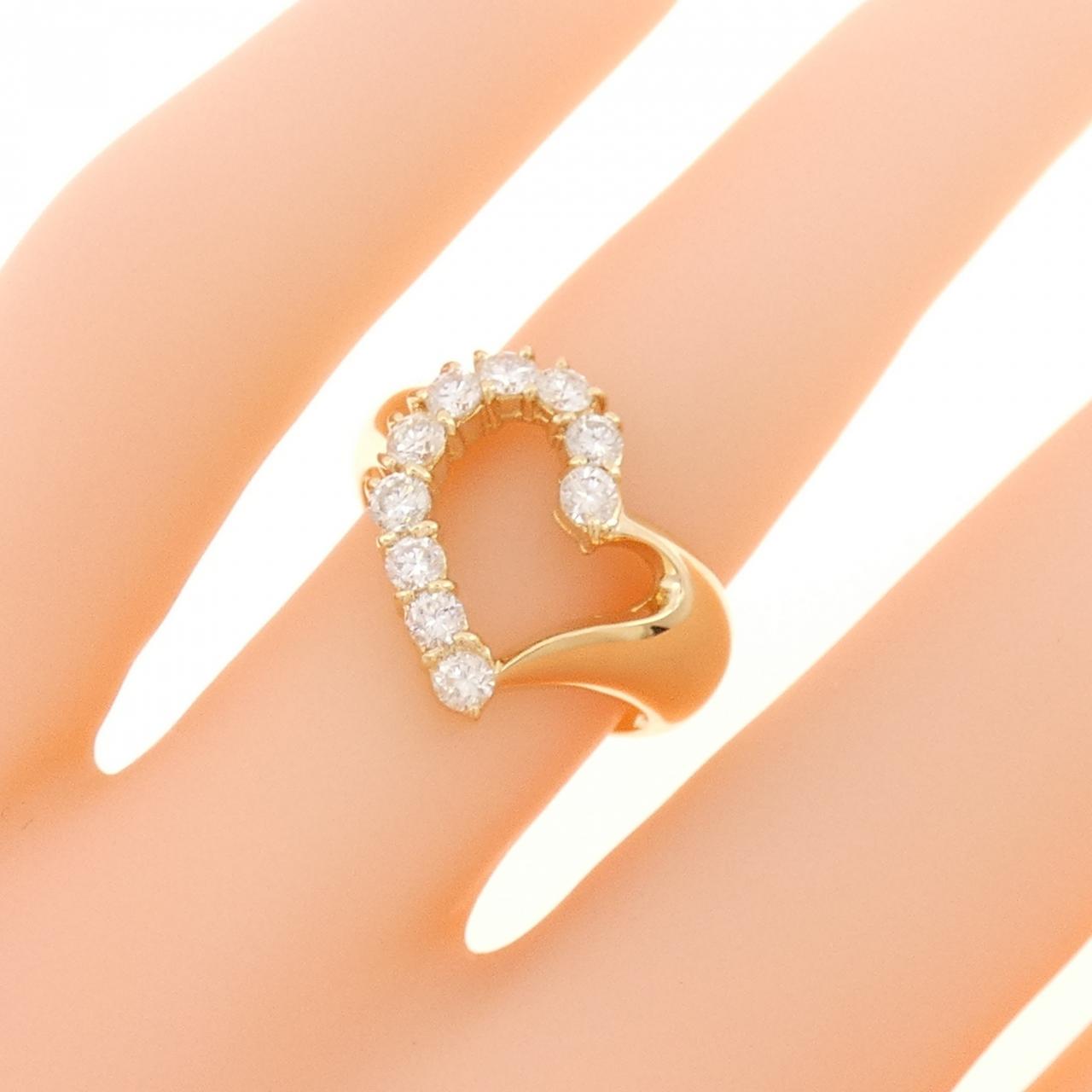 K18YG ハート ダイヤモンド リング 0.53CT