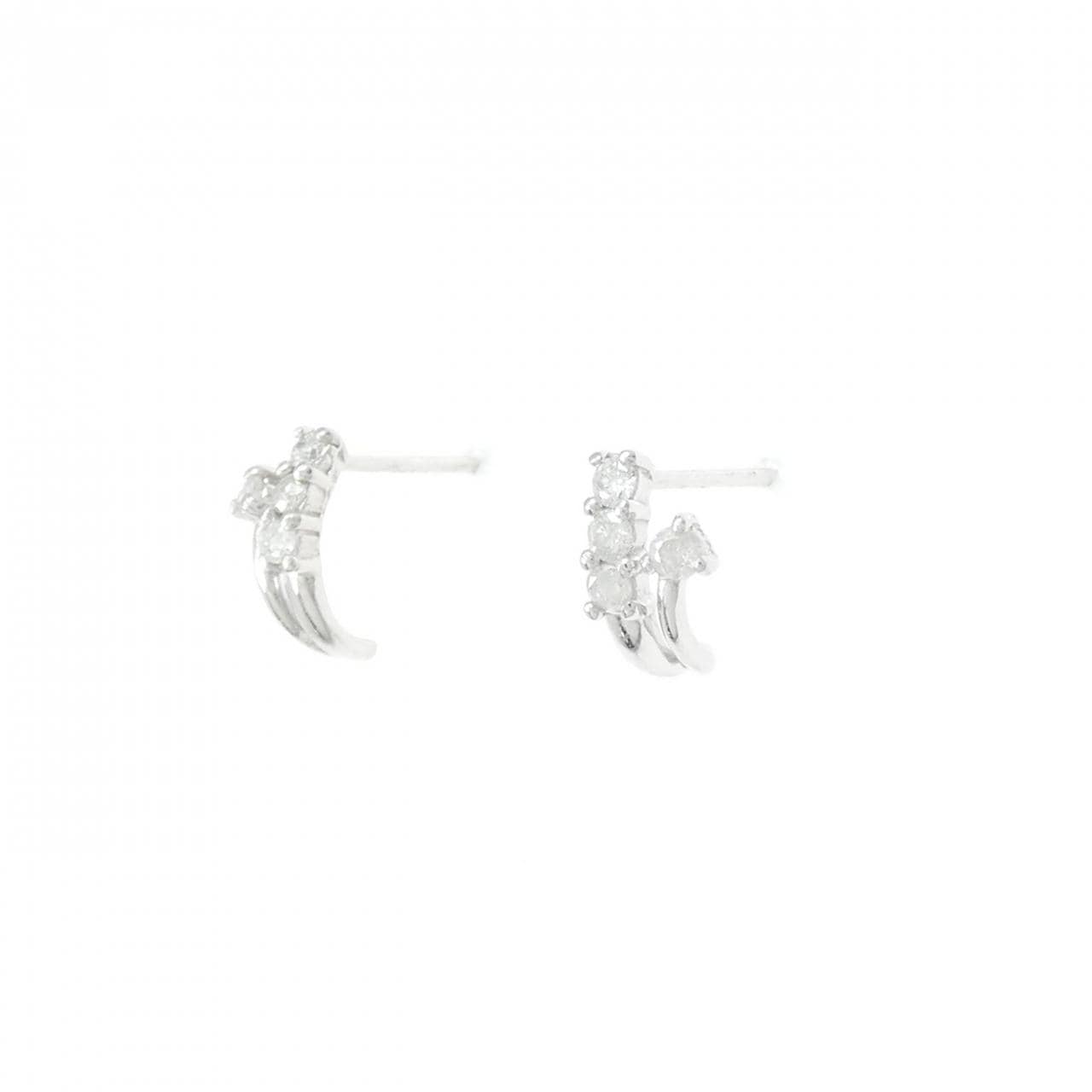 K14WG ダイヤモンド ピアス 0.16CT
