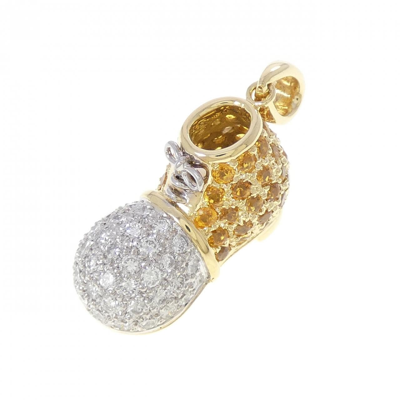 K18YG/K18WG シューズ サファイヤ ペンダント 2.58CT