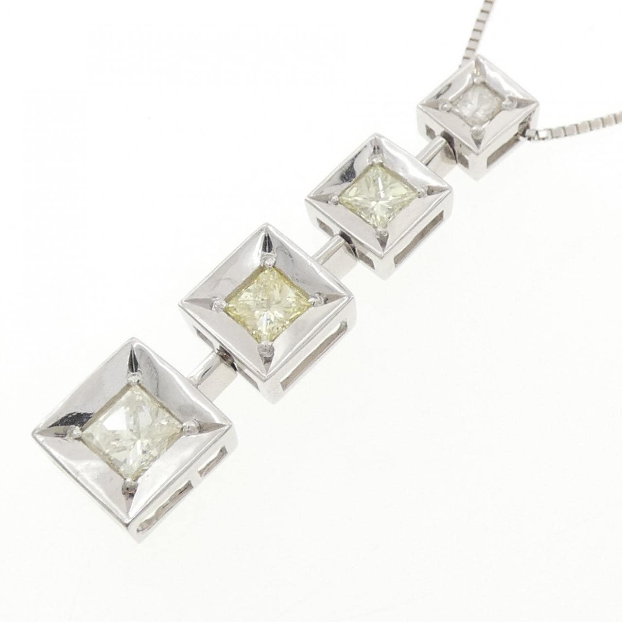 K18WG ダイヤモンド ネックレス 1.02CT