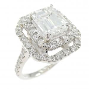 PT900 ダイヤモンド リング 2.046CT F SI2 エメラルドカット