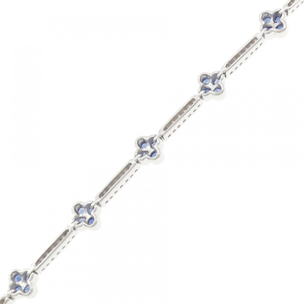 K18WG フラワー サファイヤ ブレスレット 2.25CT
