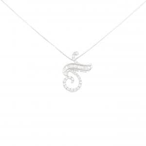 K18WG イニシャルN ダイヤモンド ネックレス 0.30CT