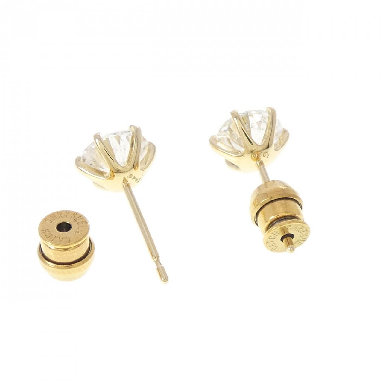 【リメイク】K18YG/ST ダイヤモンド ピアス 1.028CT 1.046CT F-G I1 EX-VG