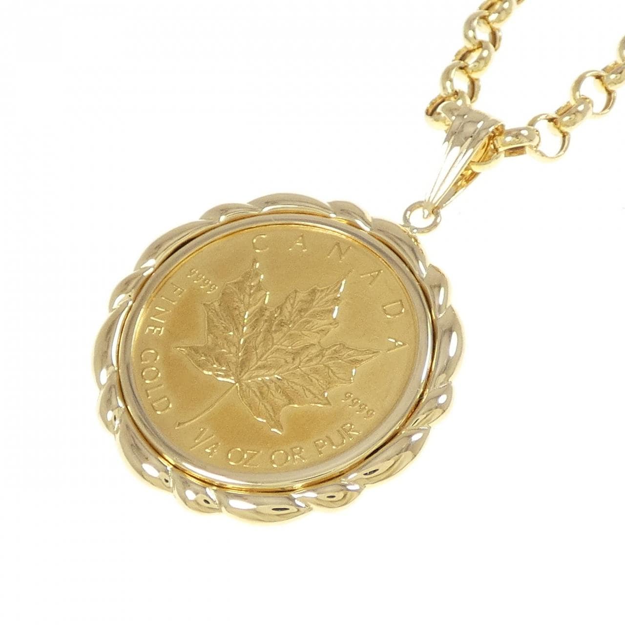 K18YG/750YG(frame) coin necklace