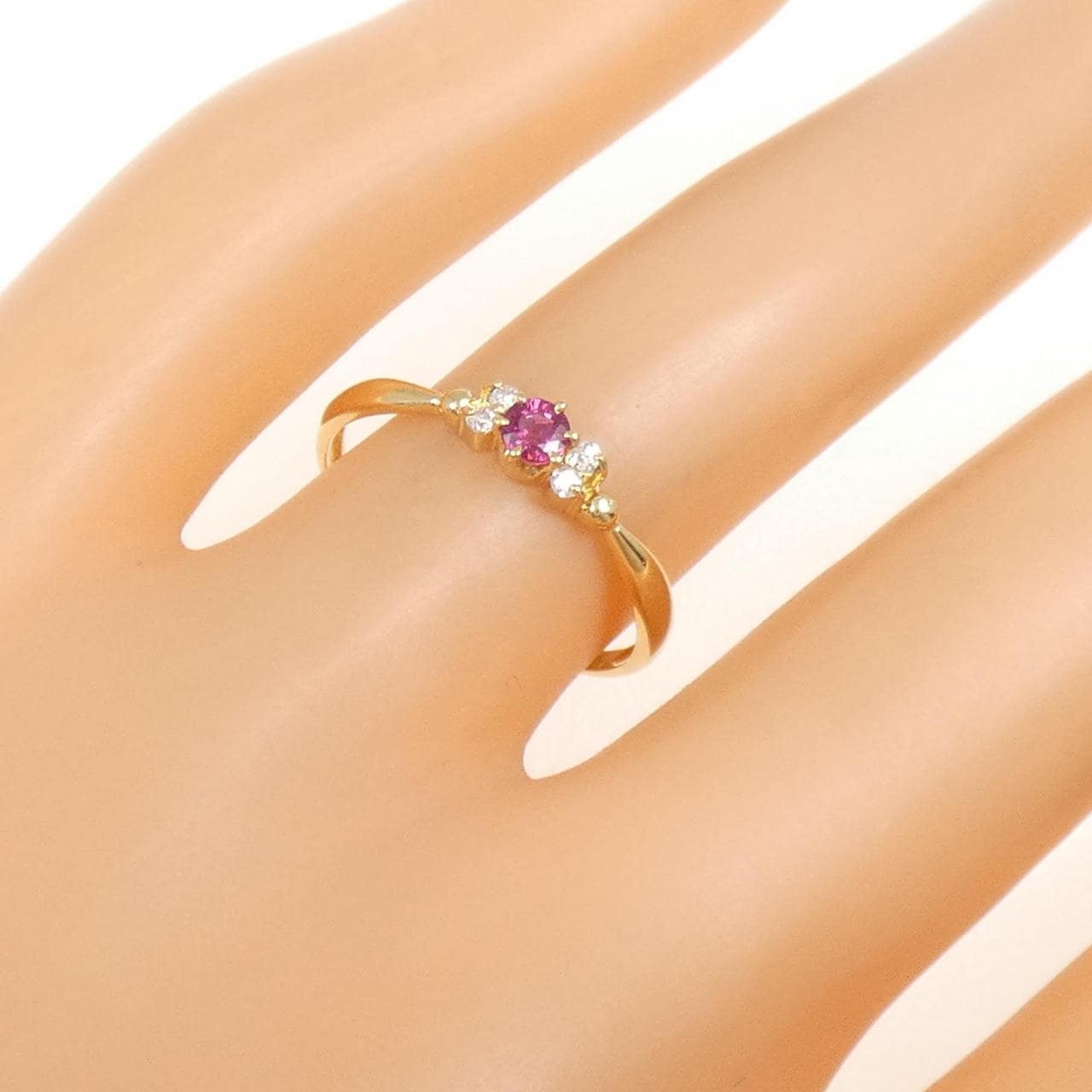 K18YG ルビー リング 0.14CT