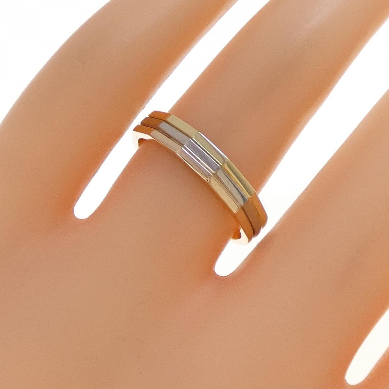 4゜C K18スリーカラー リング