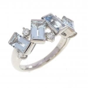 K18WG アクアマリン リング 1.50CT