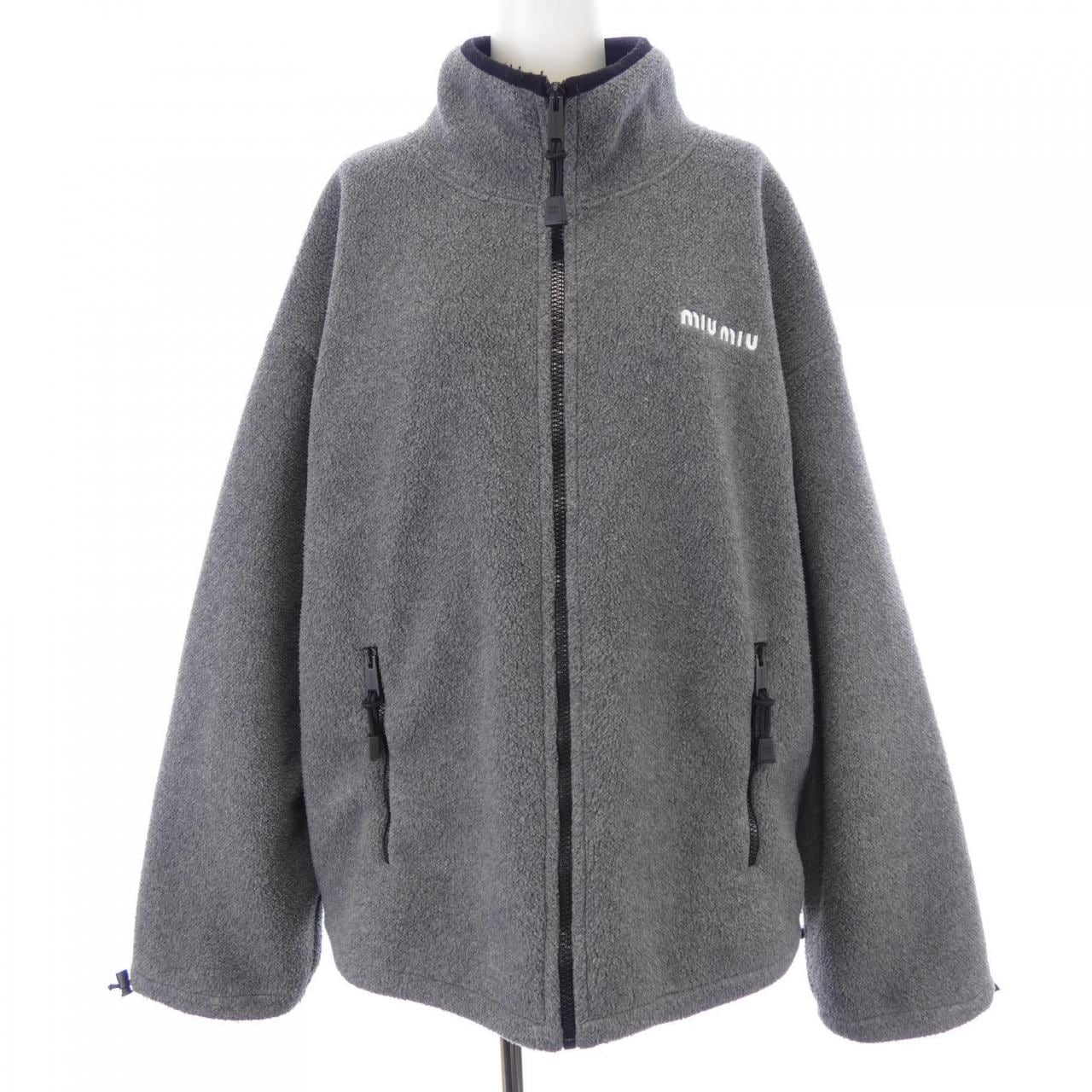 MIU MIU MIU MIU 棉質抓絨短版運動衫 MIU MIU 標誌 MJL042 SOOO 15V3 胸衣