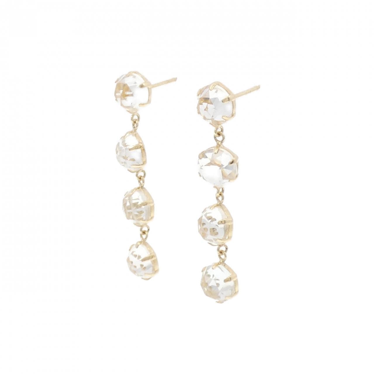 【新品】K10YG ホワイトトパーズ ピアス