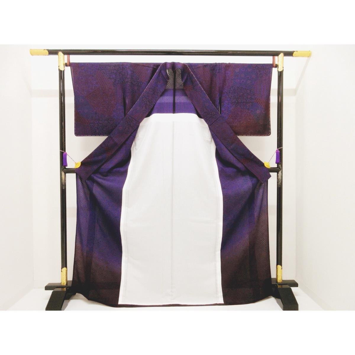 【新品】単衣　紋紗織訪問着　友禅加工ボカシ染