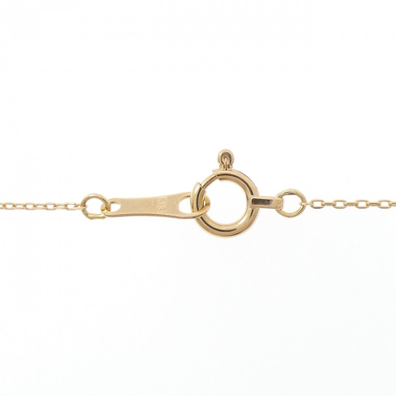 K18PG/K18YG フラワー ダイヤモンド ネックレス 0.10CT