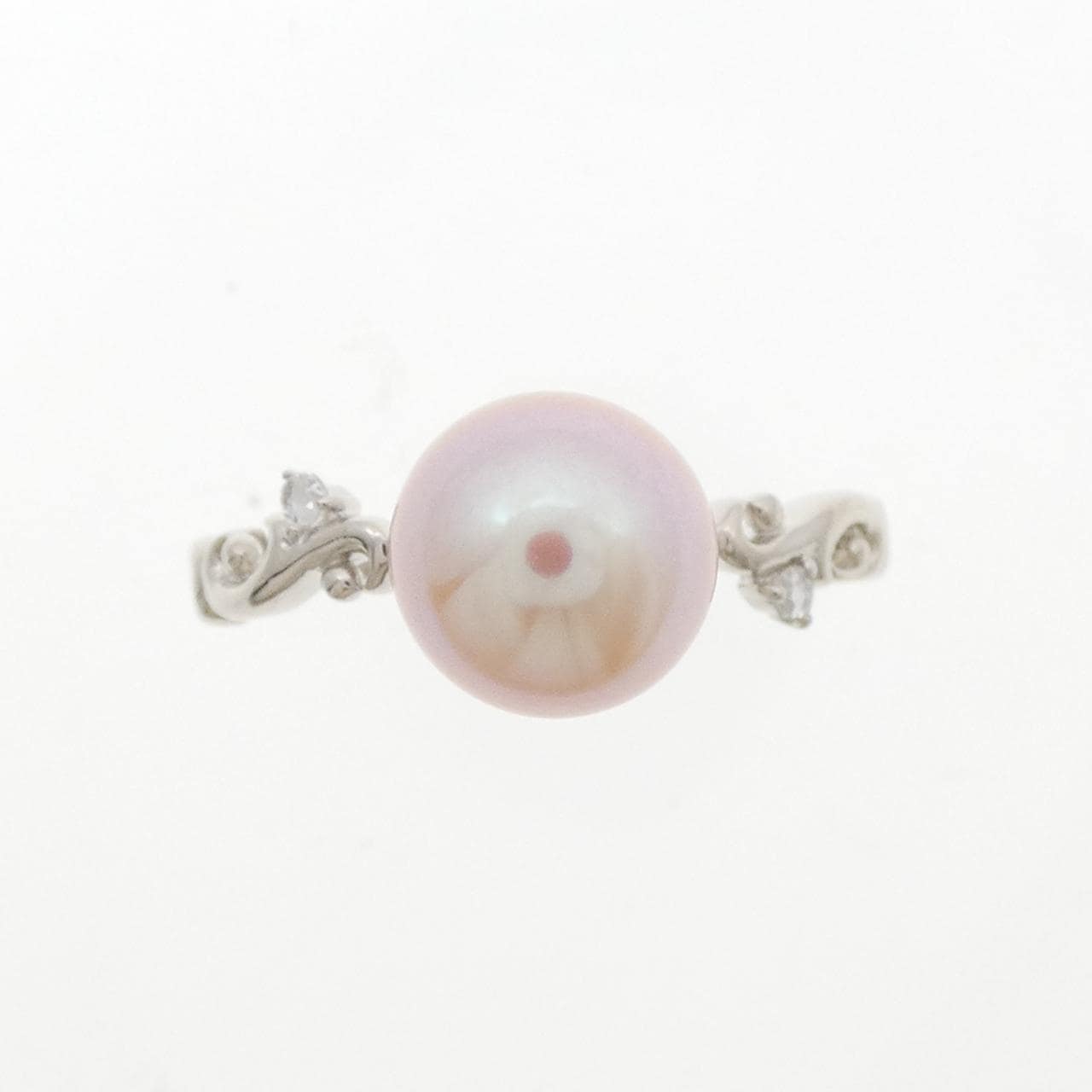 K18WG 淡水パール リング 8.1mm