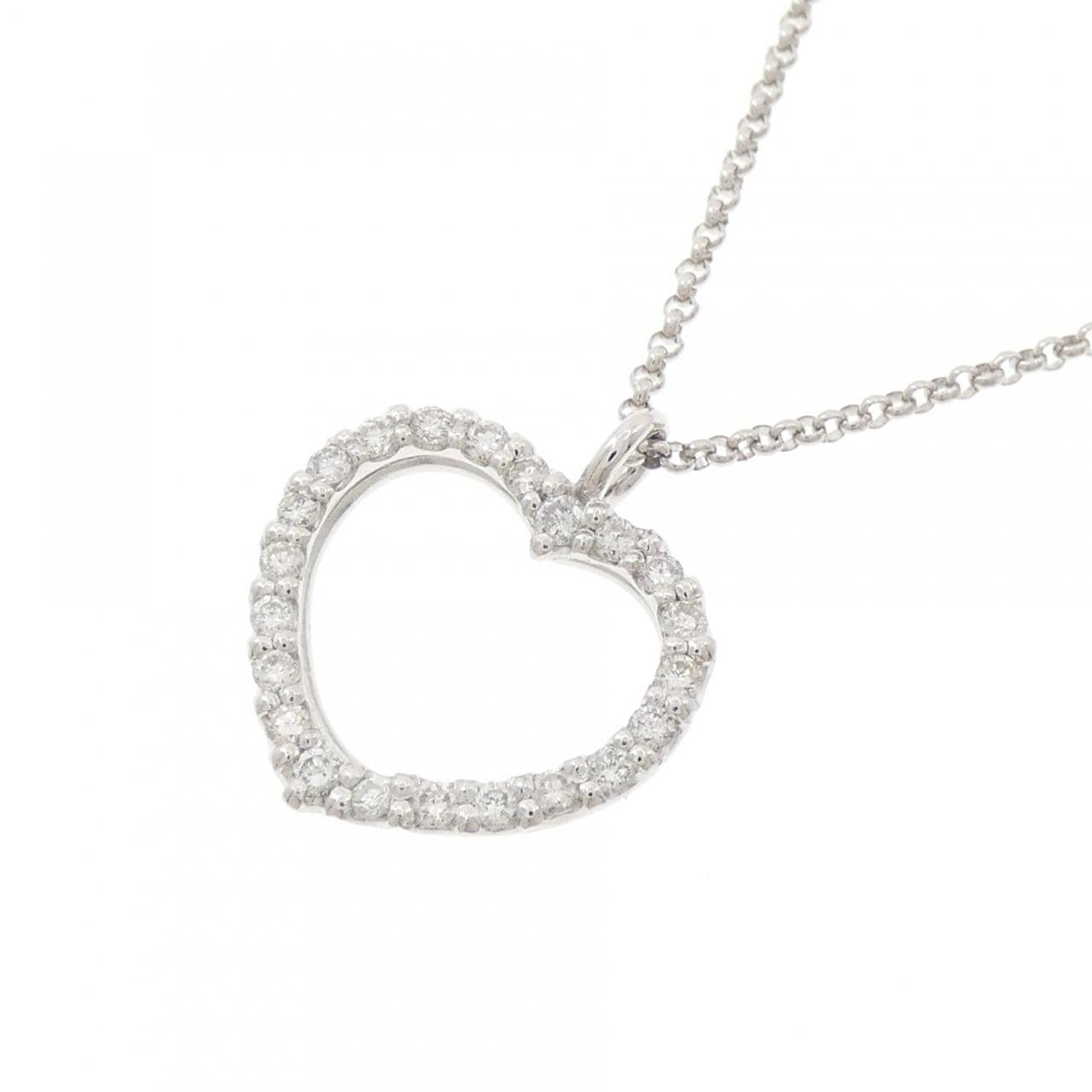 PT900/PT850 ハート ダイヤモンド ネックレス 0.30CT
