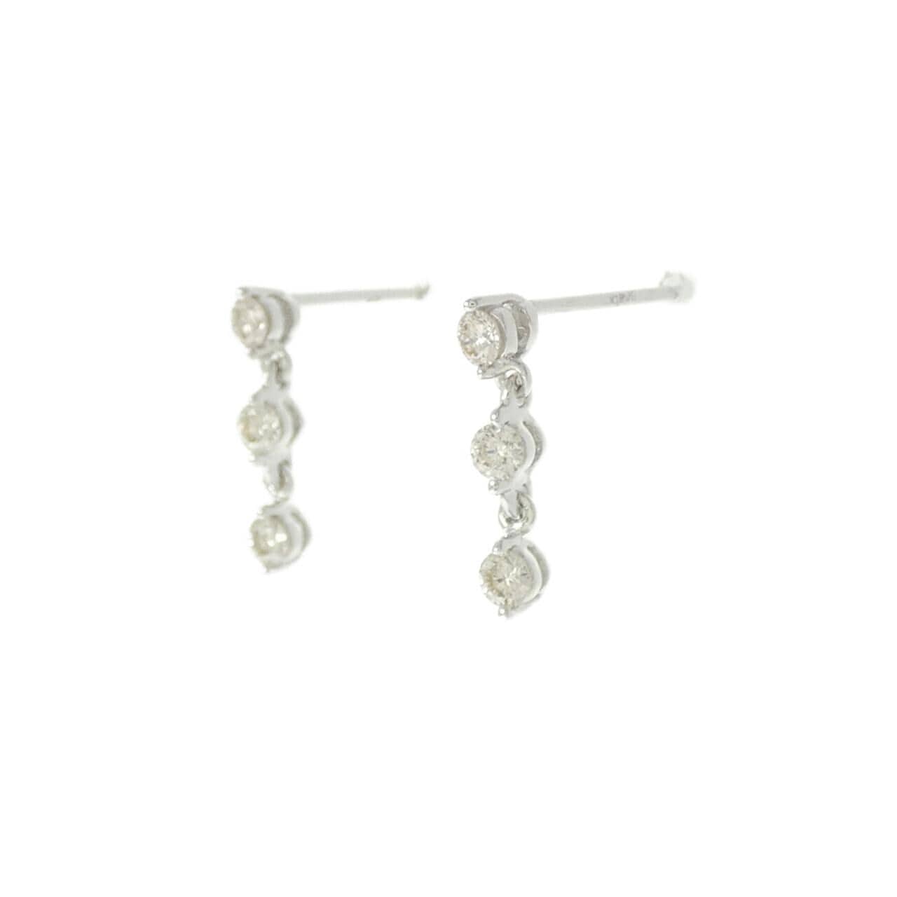 K18WG ダイヤモンド ピアス 0.24CT