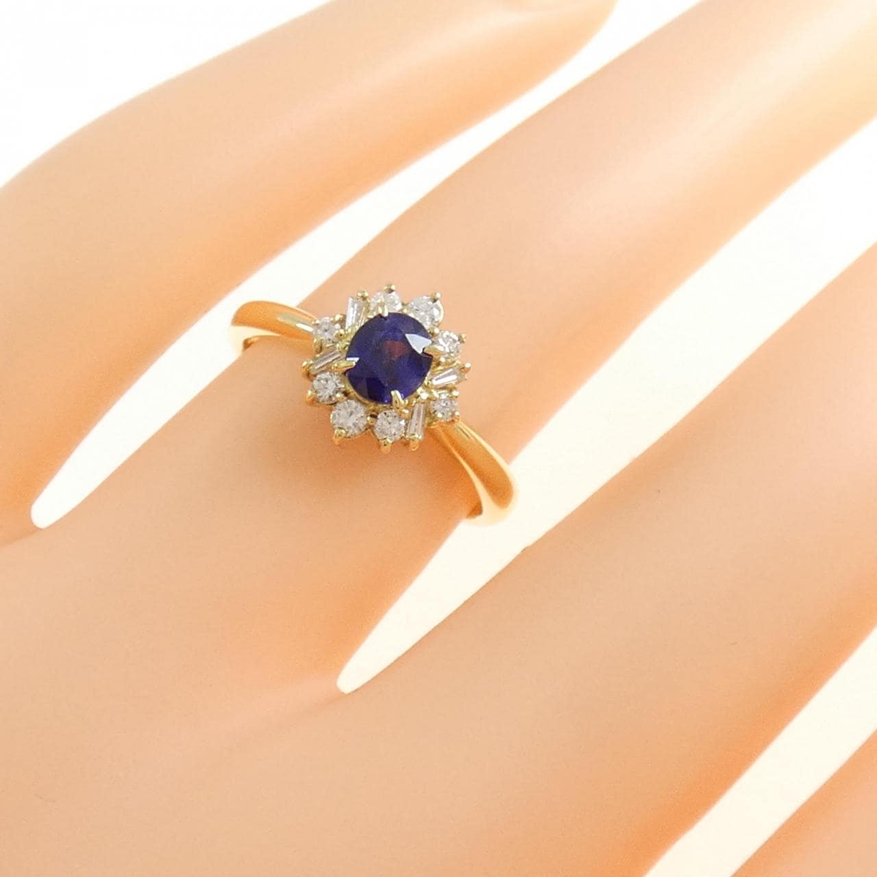 K18YG サファイヤ リング 0.52CT