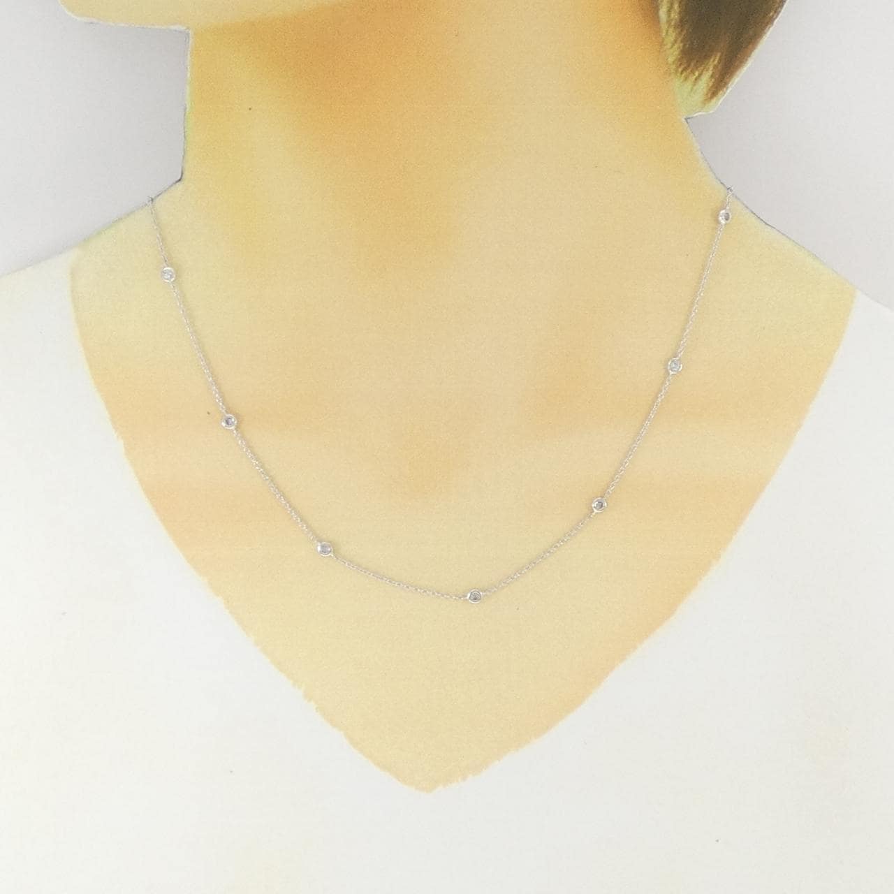 K18WG ダイヤモンド ネックレス 0.33CT