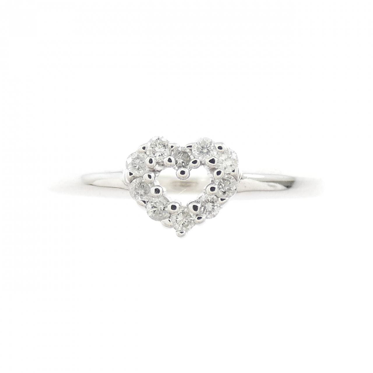 K14WG ハート ダイヤモンド リング 0.10CT