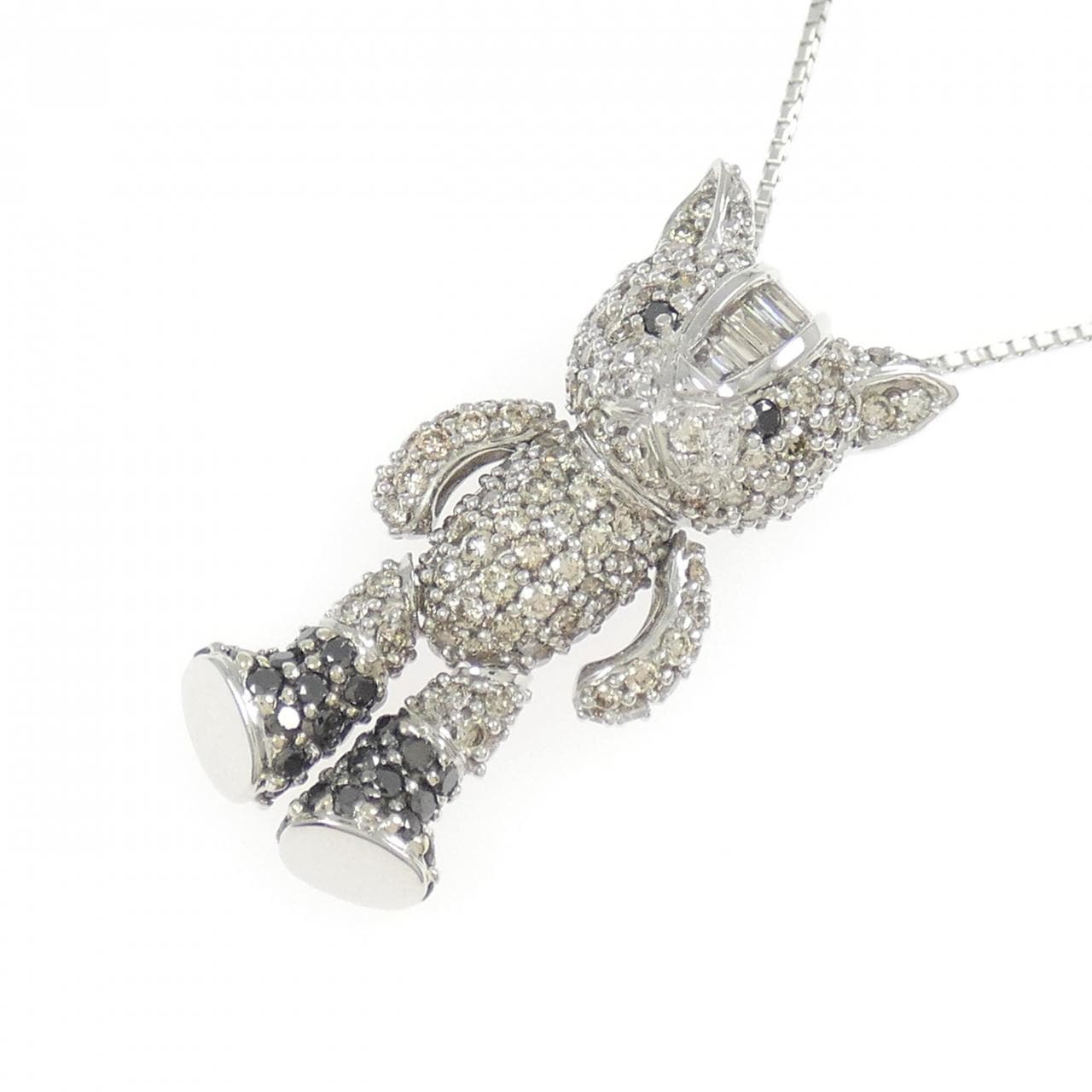 K18WG ダイヤモンド ネックレス 1.38CT